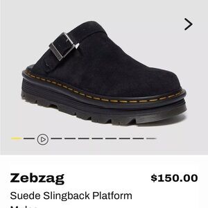 Dr. Martens Black Suede Slingback Platforms